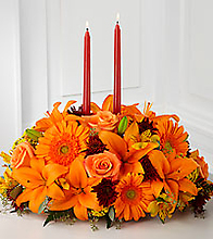 Fall centerpiece with candles