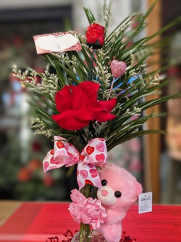 Bear frenched rose with Chocolate Rose