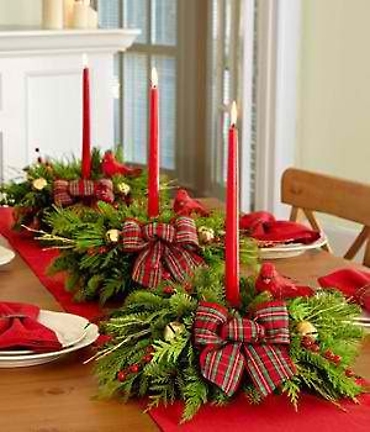 winter candle centerpiece