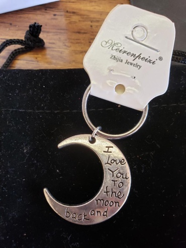 moon and back keychain