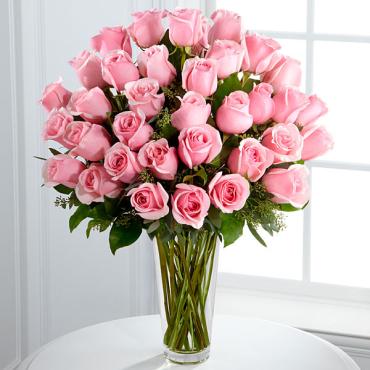 The Long Stem Pink Rose Bouquet